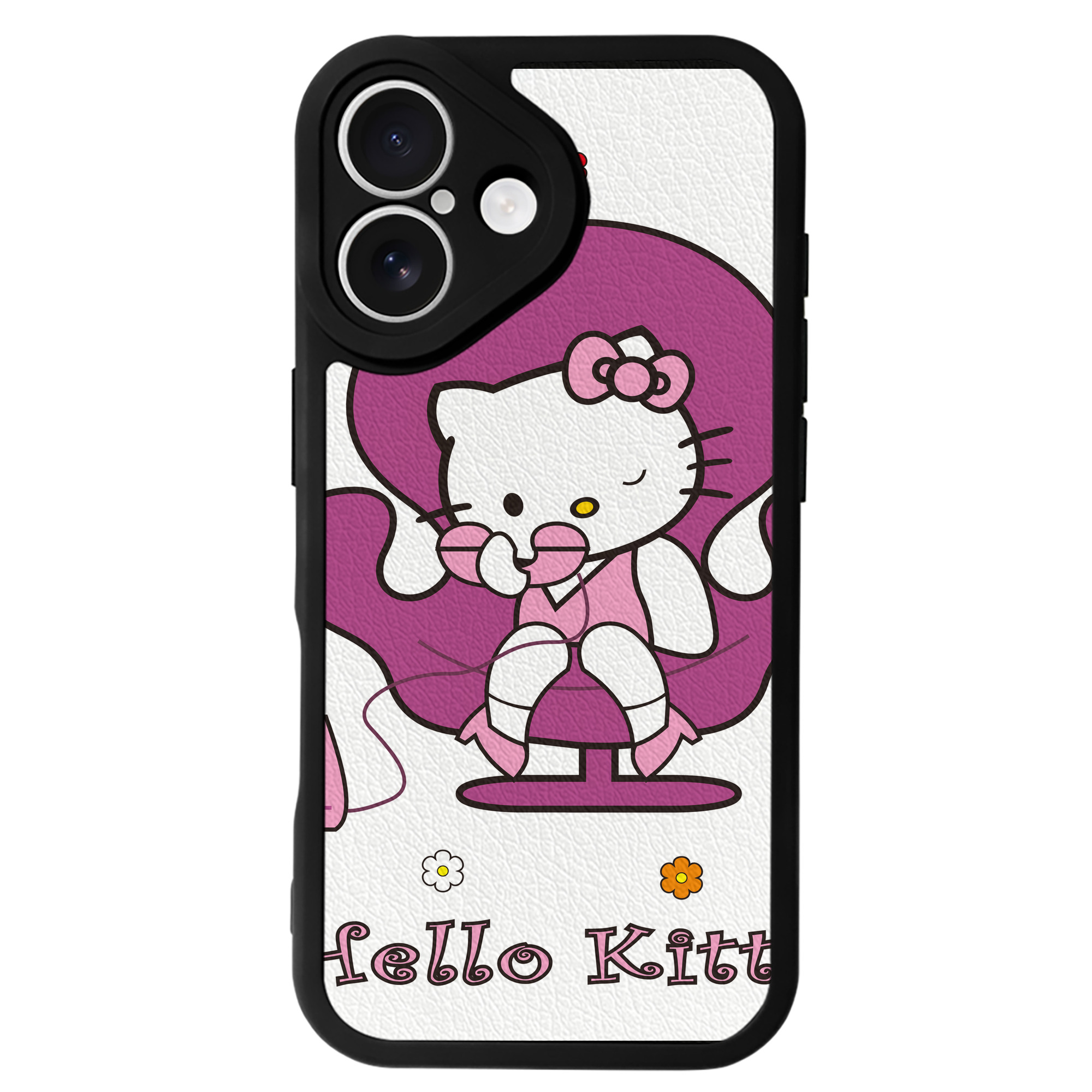 （画像用） Hello Kitty ハローキティ 【iPhone 16シリーズ対応】シリコンスマホケース（レザー調） 材質：シリコン